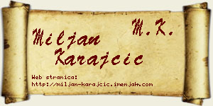 Miljan Karajčić vizit kartica
